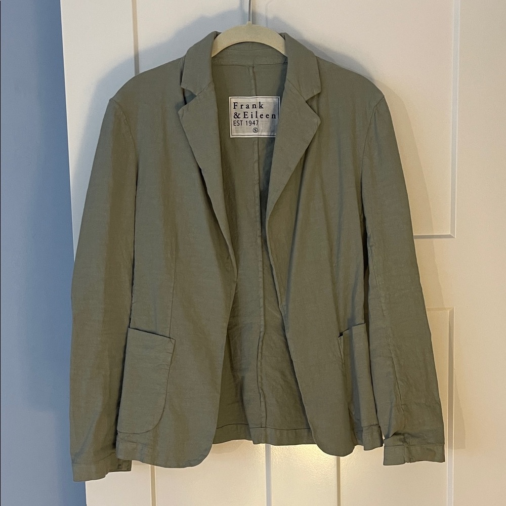 Frank & Eileen Women's Green Cotton/Linen Blazer